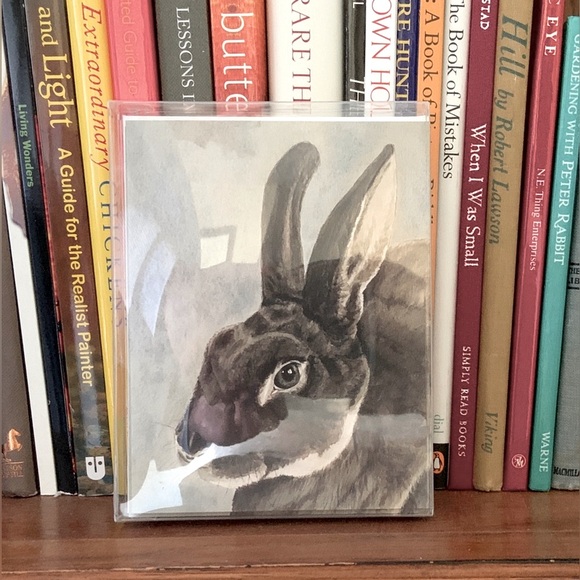 Boxed Set of 6 Note Cards Painted Gray Rabbit - Picture 2 of 4
